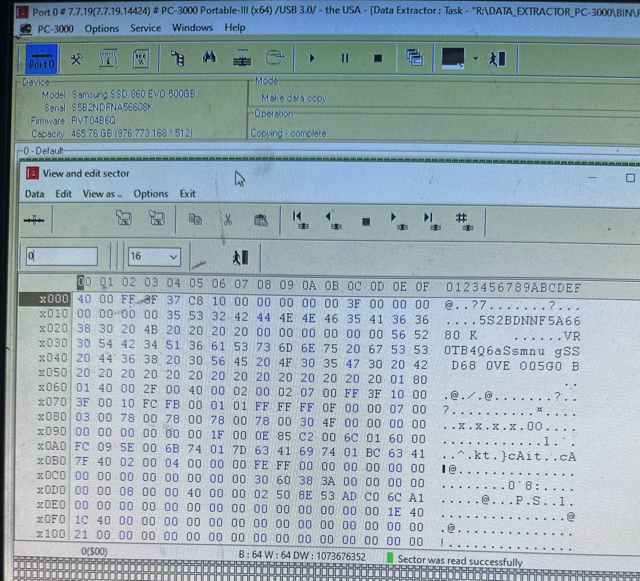 Does anyone know someone that can recover data from a Samsung SSD 860 Evo   

Drive initializes and shows the correct capacity  but it doesn’t read any good sectors